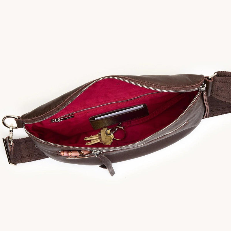 CHARLES CROSSBODY LRG - Espresso Pebble/Silver-Hammitt-Renee Taylor Gallery