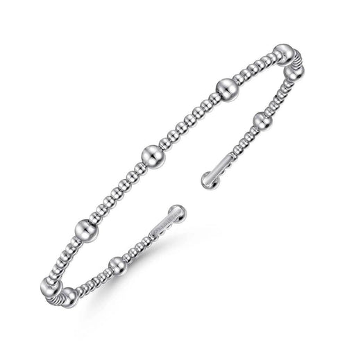 14K White Gold Bujukan Open Bangle - BG4603-57W4JJJ-Gabriel & Co.-Renee Taylor Gallery