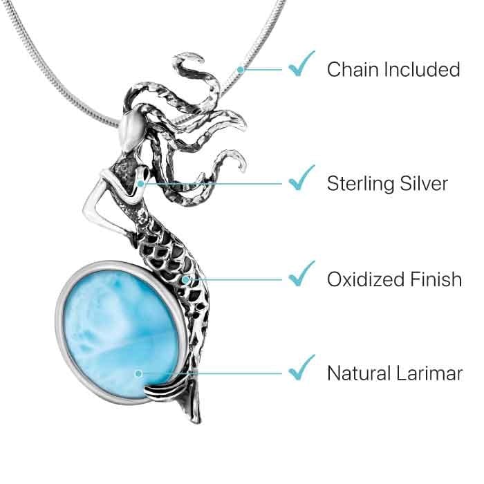 Mermaid Necklace - Nmerm00-00-Marahlago Larimar-Renee Taylor Gallery