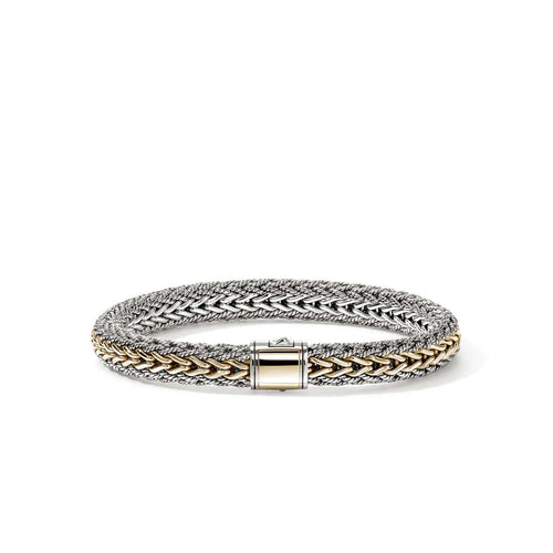 Icon 8mm Bracelet, Reversible Gold, Sterling Silver - BUZZ990401RV-John Hardy-Renee Taylor Gallery
