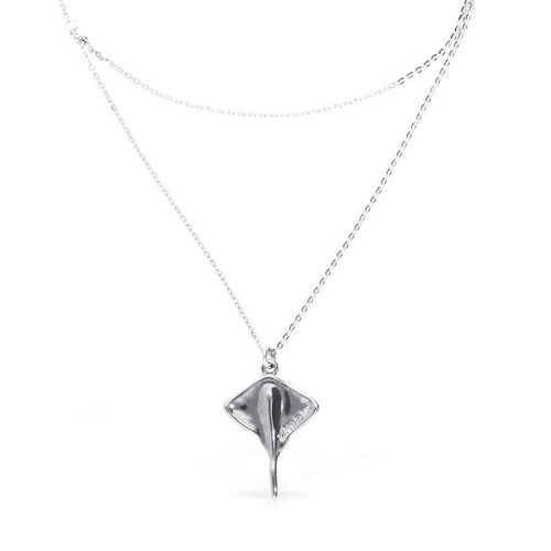 Multi Strand Chain Necklace with Manta Ray – COL2043MTL0000U-UNO de 50-Renee Taylor Gallery