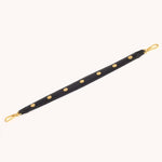 Riveted Shoulder Strap - Black Pebbled/Brushed Gold-Hammitt-Renee Taylor Gallery