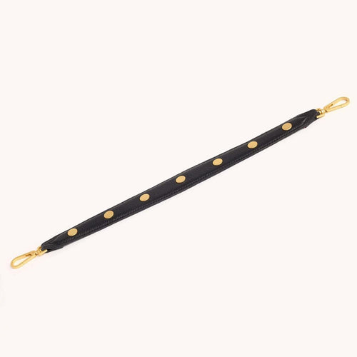 Riveted Shoulder Strap - Black Pebbled/Brushed Gold-Hammitt-Renee Taylor Gallery