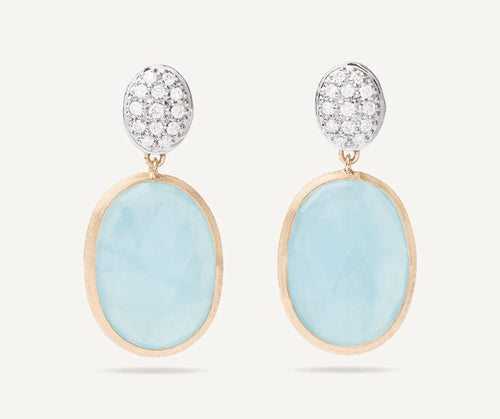 18K Yellow & White Gold Aquamarine Diamond Drop Earrings - OB1799-B AQ01 YW Q6-Marco Bicego-Renee Taylor Gallery