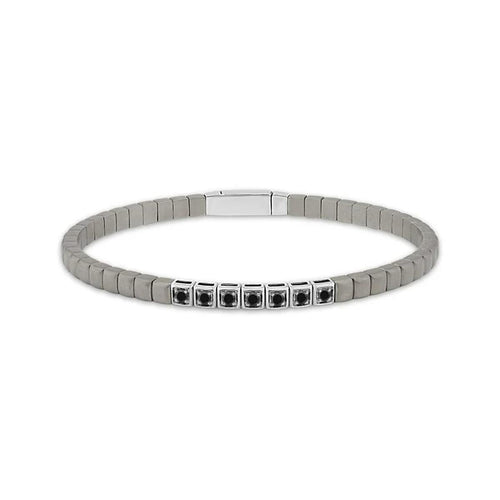 Gray Titanium and Black Diamond Bangle - FSBG6008BKGTNW7C-IDD LUXE-Renee Taylor Gallery