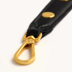 Riveted Shoulder Strap - Black Pebbled/Brushed Gold-Hammitt-Renee Taylor Gallery