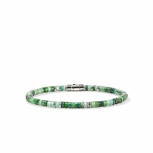 Heishi Bracelet, Hardstones, Emeralds, Sterling Silver - BUS900698MHQZATR-John Hardy-Renee Taylor Gallery