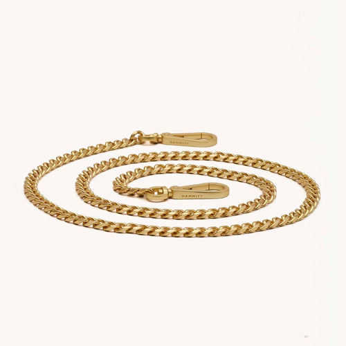 Long Metal Chain Strap in Brushed Gold-Hammitt-Renee Taylor Gallery