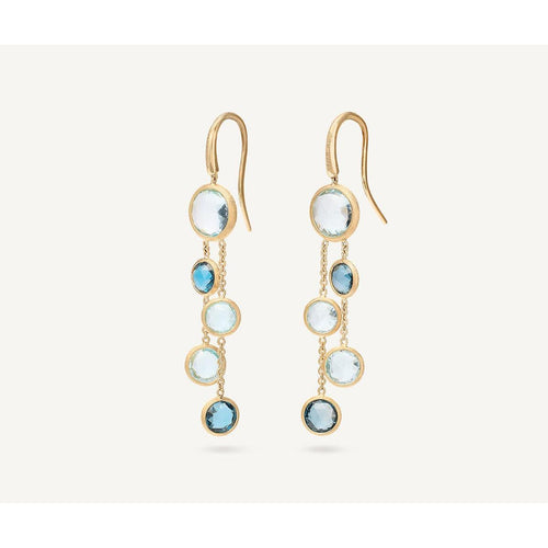18K Jaipur Mixed Blue Topaz Earrings - OB1290 MIX725 Y 02-Marco Bicego-Renee Taylor Gallery