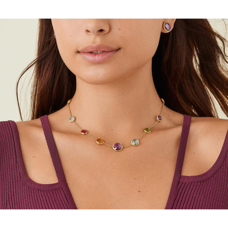 18K Jaipur Mixed Gemstone Necklace - CB2710 MIX01 Y 02-Marco Bicego-Renee Taylor Gallery