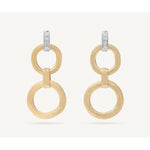 18K Gold & Diamond Jaipur Double Drop Earrings - OB1759 B YW Q6-Marco Bicego-Renee Taylor Gallery
