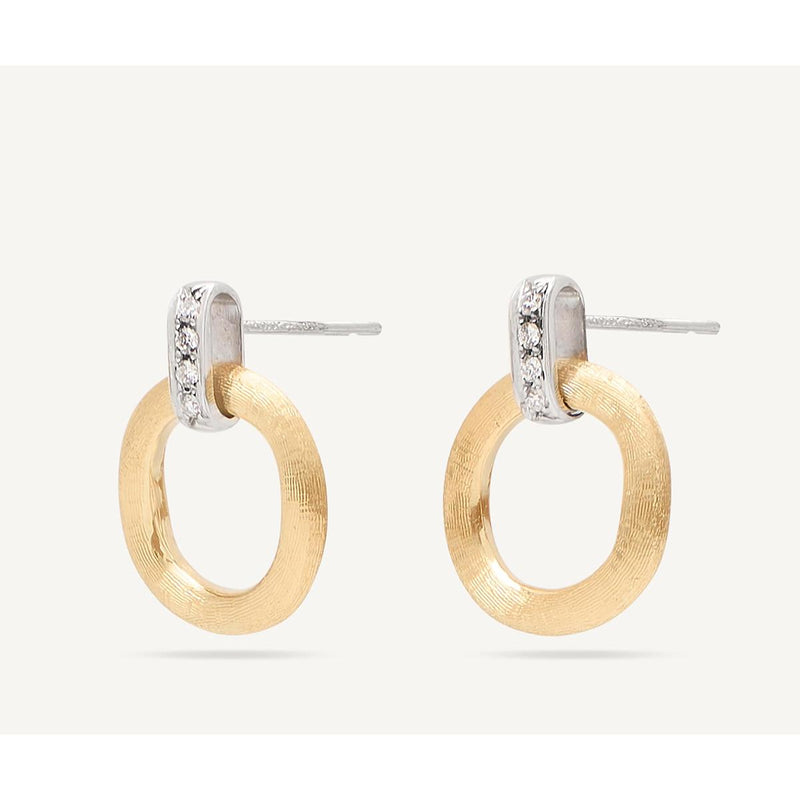18K Gold & Diamond Jaipur Stud Drop Earrings - OB1758 B YW Q6-Marco Bicego-Renee Taylor Gallery