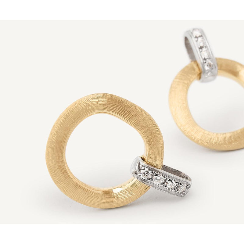 18K Gold & Diamond Jaipur Stud Drop Earrings - OB1758 B YW Q6-Marco Bicego-Renee Taylor Gallery