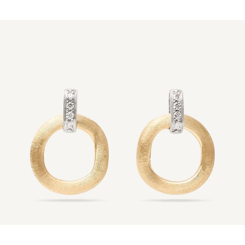18K Gold & Diamond Jaipur Stud Drop Earrings - OB1758 B YW Q6-Marco Bicego-Renee Taylor Gallery