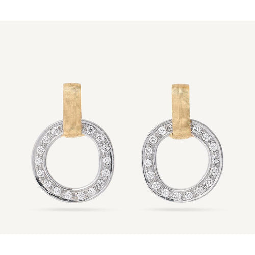 18K Jaipur Gold & Diamond Flat-Link Earrings - OB1757 B1 YW Q6-Marco Bicego-Renee Taylor Gallery