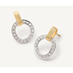 18K Jaipur Gold & Diamond Flat-Link Earrings - OB1757 B1 YW Q6-Marco Bicego-Renee Taylor Gallery