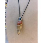 Jasper Pendant on Leather Chord-Carol Kahn-Renee Taylor Gallery