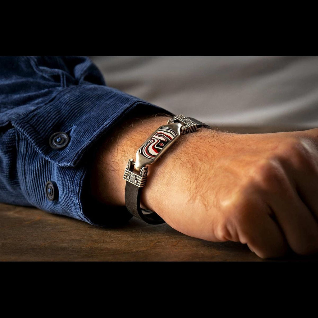 Men's DeVille Fordite Bracelet - LC193 AFD BLK-William Henry-Renee Taylor Gallery