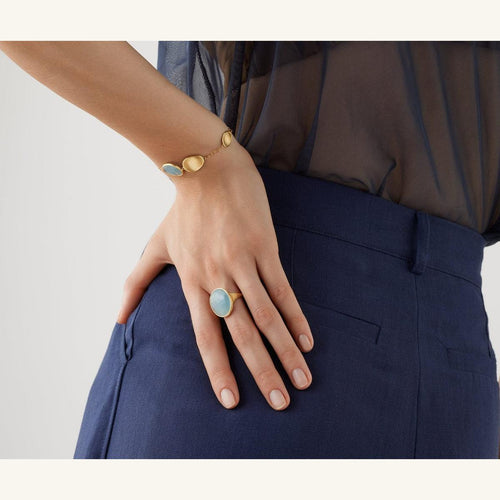 18K Yellow Gold Aquamarine Cocktail Ring - AB565 AQD Y 02-Marco Bicego-Renee Taylor Gallery