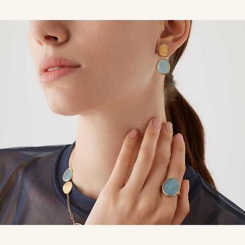 18K Yellow Gold Aquamarine Drop Earrings - OB1436 AQD Y 02-Marco Bicego-Renee Taylor Gallery