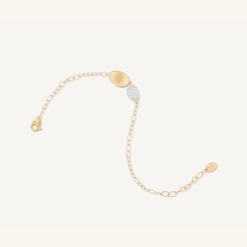 18K Yellow Gold Bracelet with Mini-Pavé Station - BB2591 B YW Q6-Marco Bicego-Renee Taylor Gallery