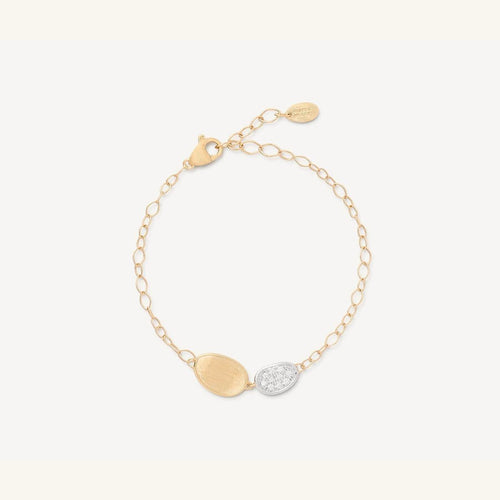 18K Yellow Gold Bracelet with Mini-Pavé Station - BB2591 B YW Q6-Marco Bicego-Renee Taylor Gallery
