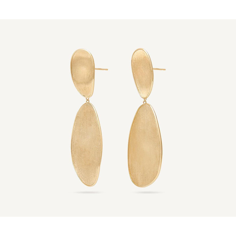 18K Lunaria Large Double Drop Earrings - OB1347 Y 02-Marco Bicego-Renee Taylor Gallery