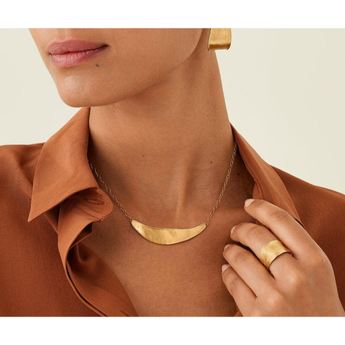 18K Yellow Gold Engraved "Smile" Necklace - CB2614 Y 02-Marco Bicego-Renee Taylor Gallery