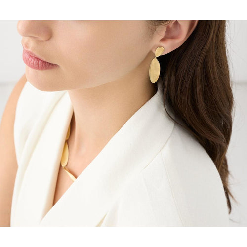 18K Yellow Gold Double Drop Earrings - OB1916 Y 02-Marco Bicego-Renee Taylor Gallery