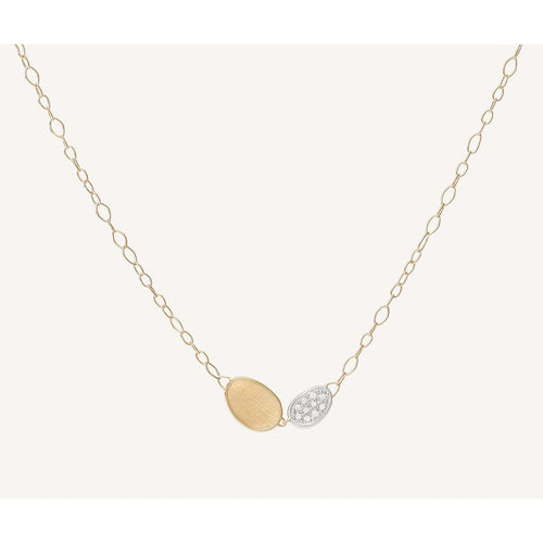 18K Yellow & White Gold Mini-Petal & Diamond Pendant Necklace - CB2591 B YW Q6-Marco Bicego-Renee Taylor Gallery