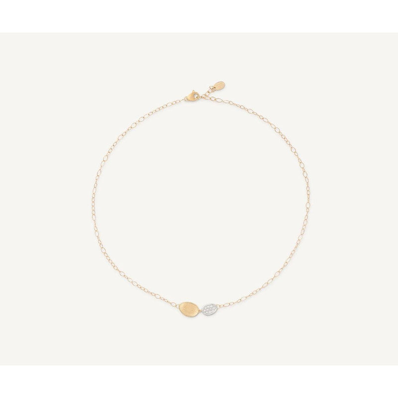 18K Yellow & White Gold Mini-Petal & Diamond Pendant Necklace - CB2591 B YW Q6-Marco Bicego-Renee Taylor Gallery