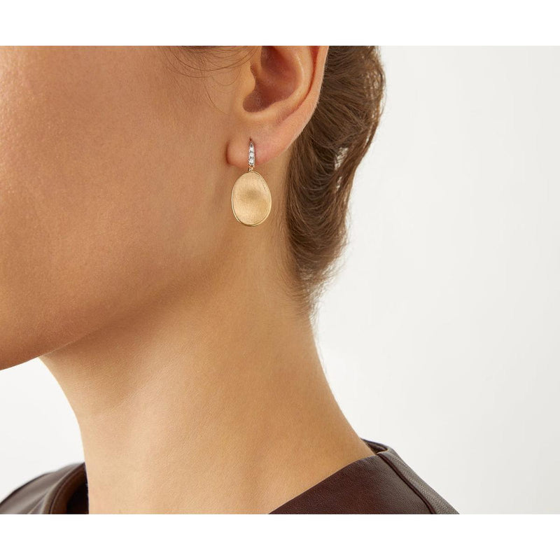 18K Lunaria Yellow Gold Petal Drop Earrings With Diamonds, Small - OB1342 A B YW Q6-Marco Bicego-Renee Taylor Gallery