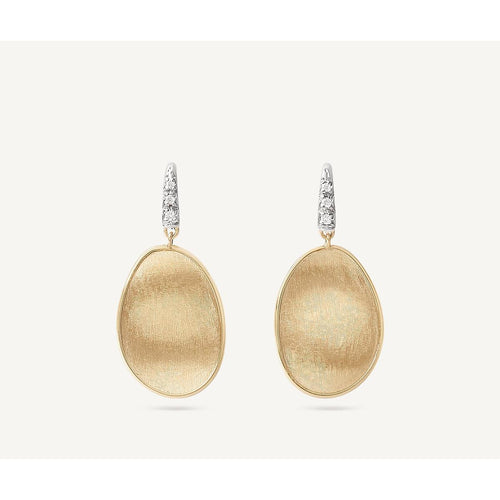 18K Lunaria Yellow Gold Petal Drop Earrings With Diamonds, Small - OB1342 A B YW Q6-Marco Bicego-Renee Taylor Gallery
