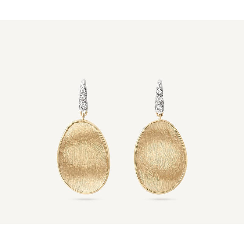 18K Lunaria Yellow Gold Petal Drop Earrings With Diamonds, Small - OB1342 A B YW Q6-Marco Bicego-Renee Taylor Gallery