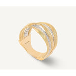 18K Yellow Gold 5-Strand Coil Ring with Diamonds - AG365 B YW M5-Marco Bicego-Renee Taylor Gallery