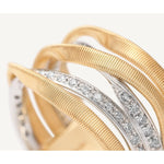 18K Yellow Gold 5-Strand Coil Ring with Diamonds - AG365 B YW M5-Marco Bicego-Renee Taylor Gallery