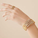 18K Marrakech Yellow Gold 9-Strand Bangle with Diamond Bars - SG41 B YW M5-Marco Bicego-Renee Taylor Gallery