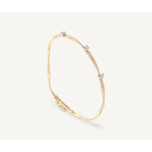 18K Yellow & White Gold Twisted Coil Bracelet With Diamonds - SG337 B YW M5-Marco Bicego-Renee Taylor Gallery