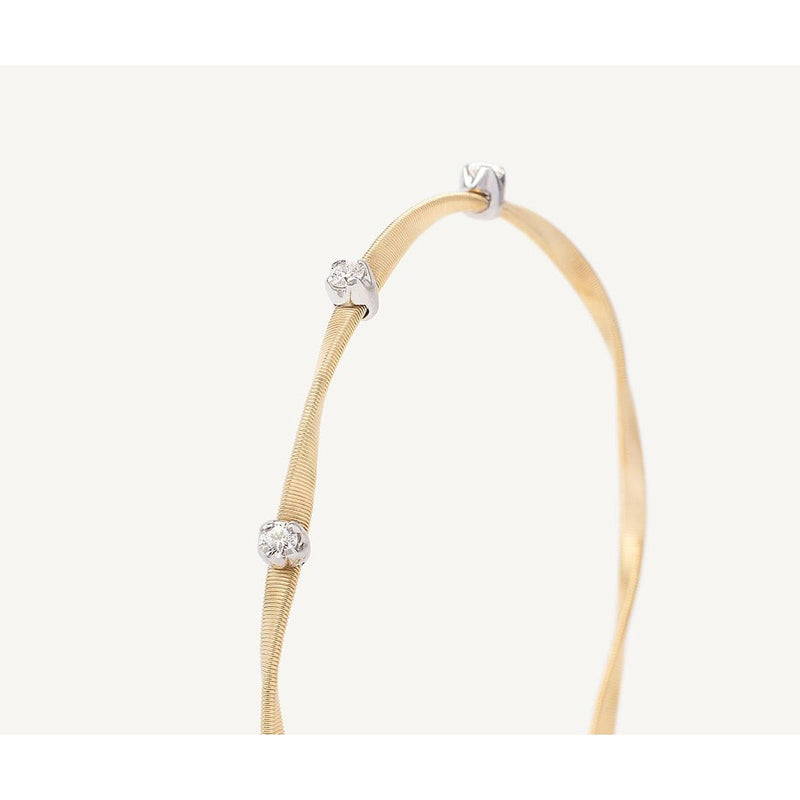 18K Yellow & White Gold Twisted Coil Bracelet With Diamonds - SG337 B YW M5-Marco Bicego-Renee Taylor Gallery