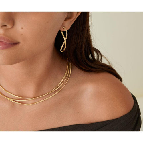 18K Yellow Gold Twisted Irregular Medium Hoops - OG405 Y 01-Marco Bicego-Renee Taylor Gallery