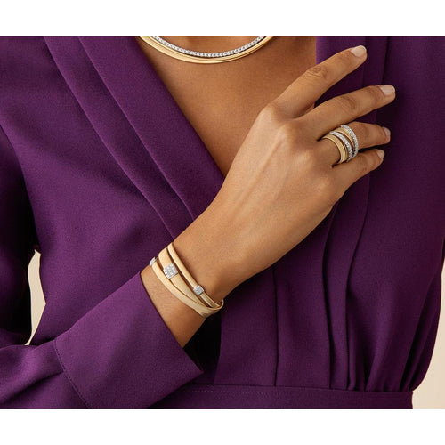 18K Masai Crossover Diamond Bracelet - BG733 B1 YW M5-Marco Bicego-Renee Taylor Gallery