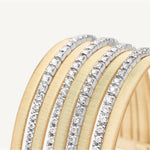 18K Masai Yellow Gold 9-Strand Bracelet with Diamond Pavé Bands - BG854 B YW M5-Marco Bicego-Renee Taylor Gallery