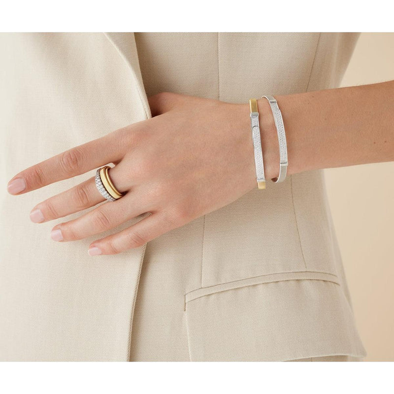 18K Yellow Gold Coil and Diamond Pavé Bangle Bracelet, Thin - SG43 B1 YW M5-Marco Bicego-Renee Taylor Gallery