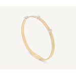18K Yellow Gold Masai Stackable Bracelet w/ 3 Diamonds Pavé Stations - BG731 B3 YW M5-Marco Bicego-Renee Taylor Gallery