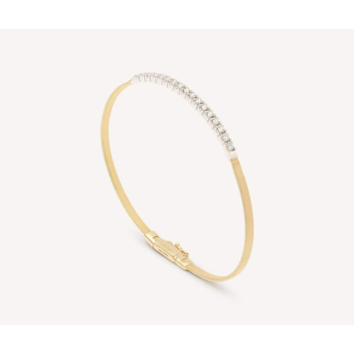 18K Yellow & White Gold Small Stackable Bracelet With Diamond Bar - SG730 B5 YW M5-Marco Bicego-Renee Taylor Gallery