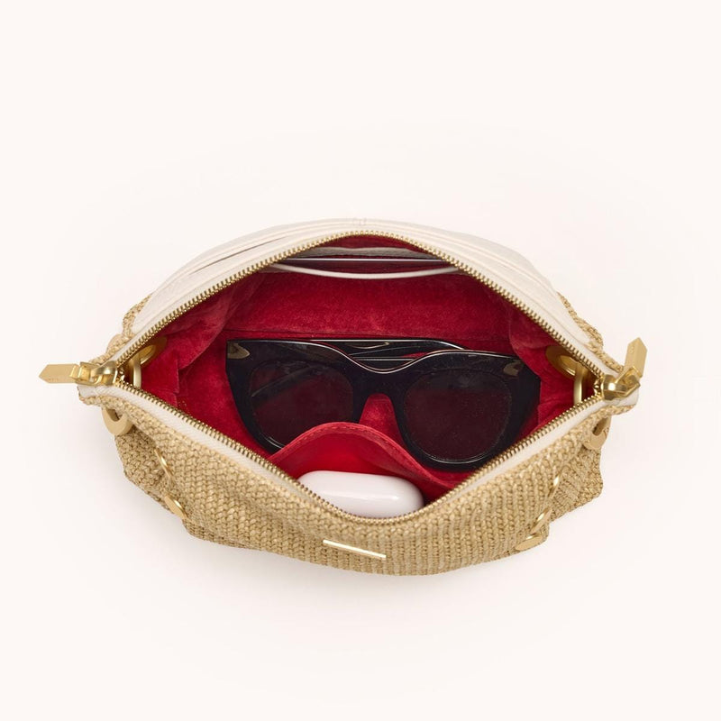 DANIEL CROSSBODY CLUTCH SML - Calla Lily White Raffia/Brushed Gold-Hammitt-Renee Taylor Gallery