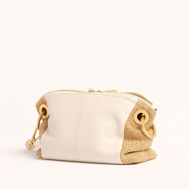 DANIEL CROSSBODY CLUTCH SML - Calla Lily White Raffia/Brushed Gold-Hammitt-Renee Taylor Gallery
