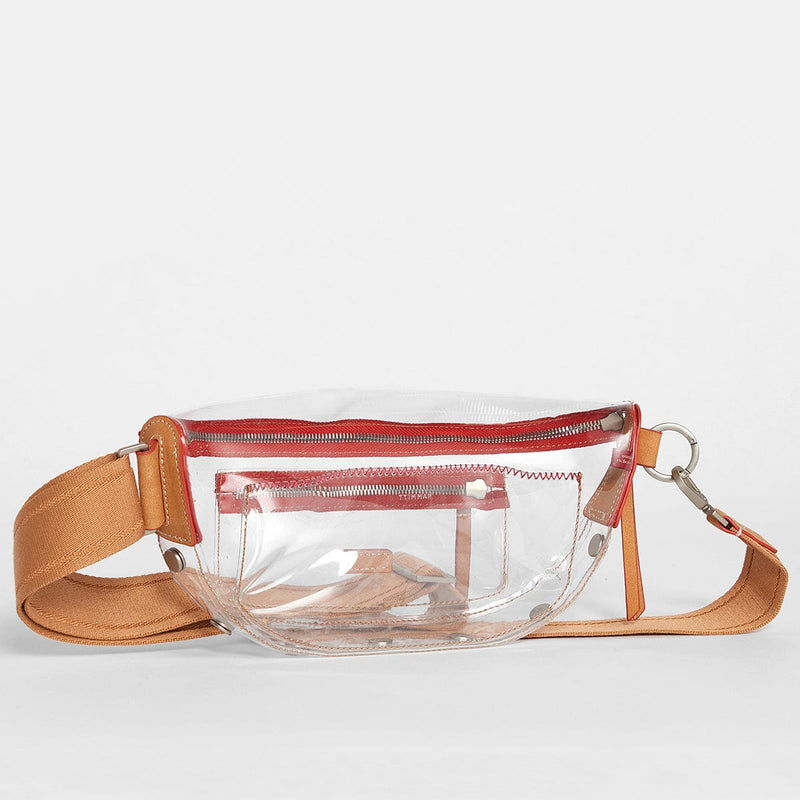 CHARLES CROSSBODY CLEAR MED - Croissant Tan/Brushed Silver-Hammitt-Renee Taylor Gallery