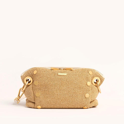 DANIEL CROSSBODY CLUTCH SML - Calla Lily White Raffia/Brushed Gold-Hammitt-Renee Taylor Gallery