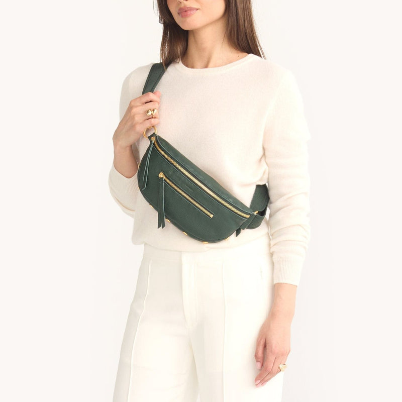 CHARLES CROSSBODY MED - Green Room Pebble/Brushed Gold-Hammitt-Renee Taylor Gallery